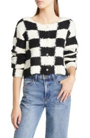 MOON RIVER Checkerboard Cardigan at Nordstrom